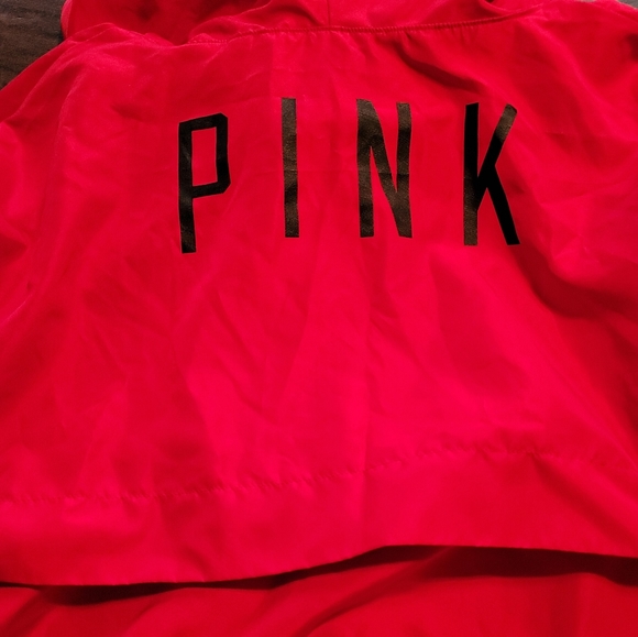 PINK Collegiate brand Texas Tech windbreaker hood half zip. EUC worn once - Picture 4 of 5